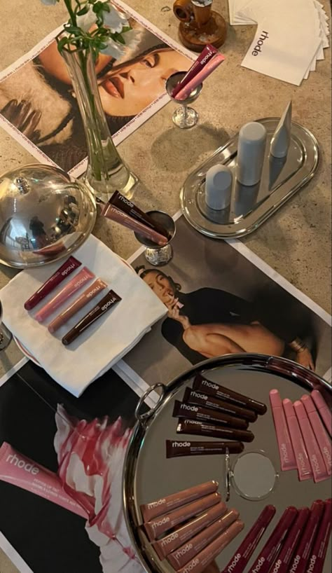 #makeup #haileybieber Lip Tint Makeup, Launch Event Ideas, Business Launch Party, Experiential Marketing Events, Tint Makeup, Rhode Lip, Makeup Aesthetics, Dior Lipgloss, Whats In My Makeup Bag