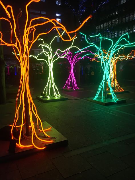 Neon Jungle, Nightclub Design, Outdoor Restaurant, Glow Party, Neon Party, Organic Modern Decor, Light Installation, Stage Design, Cafe Design