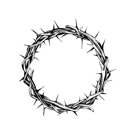 Crown Of Thorns Illustration, Crown Of Thorns Aesthetic, Crown Of Thrones Tattoo, Crown Of Thorns Tattoo Women, Jesus Thorn Crown Tattoo, Jesus Crown Of Thorns Tattoo, Crown Of Thorns Drawing, Thorn Wreath, Angelic Tattoos