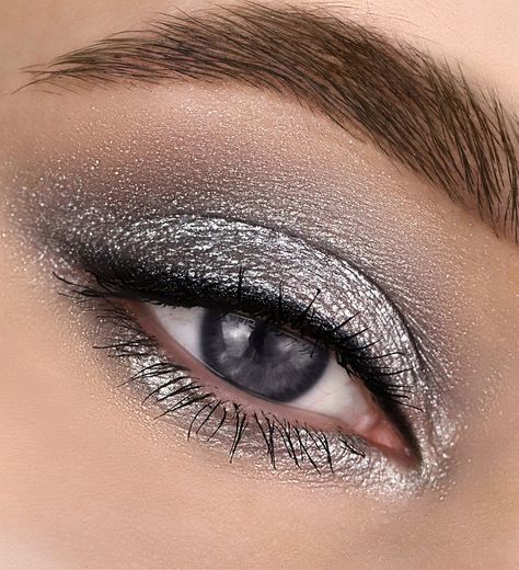 A weightless highly pigmented liquid gel texture delivers a dense shiny coating with the first application. The eyeshadow is applied evenly and smoothly allowing for layering and dries quickly to last up to 12 hours without creasing, fading and smudging. No eyeshadow primer is required. The eyeshadow is easily removed with any makeup remover. Directions: Apply directly to eyelids using the applicator and blend with brush or fingertip. Ingredients: Aqua, Glycerin, Isododecane, Synthetic Fluorphlo Maternity Makeup, Silver Eyeshadow Looks, Radiant Makeup, Silver Eyeshadow, Prom 2022, Random Products, Liquid Shadow, Prom Eye Makeup, Glitter Eyeshadow Palette