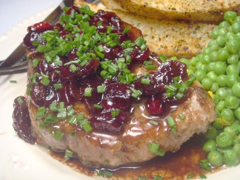 Wolfgang Puck's Juicy Pork Chops Recipe - Food.com Autumnal Meals, Fig Sauce, Fig Preserves, Cooking Pork Tenderloin, Week Meals, Fig Spread, Recipes Pork, Cherry Sauce, Juicy Pork Chops