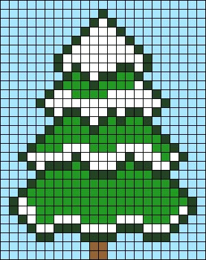 Alpha pattern #63269 | BraceletBook Pixel Art Christmas Tree, Holiday Pixel Art, Xmas Pixel Art, Christmas Tree Pixel Art, Pixel Grid Ideas, Pixel Art Noel, Christmas Pixel Art, Christmas Tree Cross Stitch Pattern, Christmas Pixel