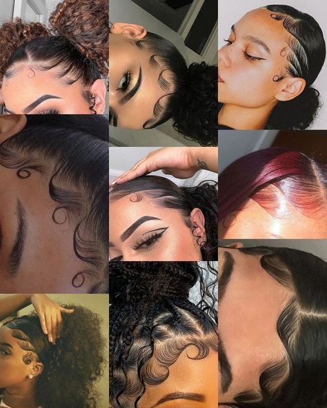 Edges Ideas Hair, Natural Hairstyles For Big Foreheads, Hair Edges Styles, Curly Bun Hairstyles For Black Hair, Afro Tips, How To Do Edges, Hairstyles With Edges, Edges Styles, Cute Edges