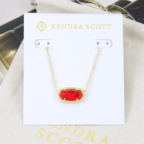 Nwot Kendra Scott Elisa Necklace Due To Natural Pearl, Color And Textures Will Vary. I Will Not Accept An Offer For A Bundle Deal, 15% Discount Will Apply Automatically. Cherry Red Illusion Chain: 15" + 2" Extension; Pendant: 1" X 3/8" Gold Plated Lobster Clasp All Items Will Ship Out Within 3 Business Days After Payment Is Received. Brand New With Holder Card And Pouch, No Gift Box. Please Check My Store For Other Colors And Styles!! Brrrrr Basket, Red Kendra Scott Necklace, Brrr Basket, Kendra Scott Elisa Necklace, Elisa Necklace, Kendra Scott Necklace Elisa, College Clothes, Kendra Scott Elisa, Kendra Scott Necklace