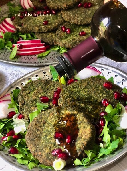 Chickpea spinach fritters (Kibbeh Zengliyeh) - Taste of Beirut Homemade Bologna, Spinach Fritters, Chickpea Spinach, Easy Mediterranean Recipes, Spiced Rice, Cooked Cabbage, Persian Food, Red Chili Powder, Middle Eastern Recipes