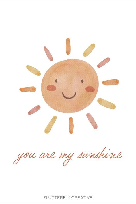 Mi Wallpaper, Sunshine Wall Art, Sunshine Printable, Sunshine Nursery, Nursery Artwork, Printable Home Decor, Baby Illustration, Nursery Wall Art Printable, Wall Art Nursery