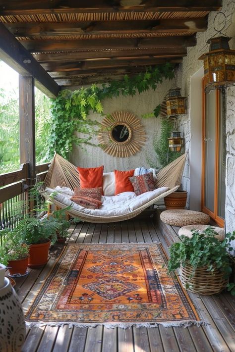 Boho Balcony, Summer Porch Decor, Dorm Diy, Dorm Wall Decor, Patio Inspiration, Dorm Walls, Home Porch, Outdoor Decor Backyard, An Aesthetic