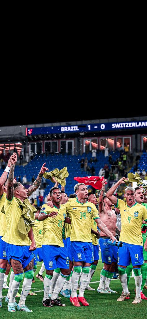 Brazil World Cup 2022, Champions League Poster, Football Team Pictures, Brazil Team, Brazil Football Team, Brazil World Cup, Neymar Football, Soccer Inspiration, Team Wallpaper