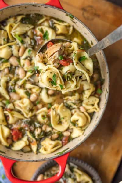 Pesto Tortellini Soup, Tortellini And Veggies, Pesto Chicken Tortellini, Tortellini Soup Recipes, Tortellini Pesto, Slow Cooker Tortellini Soup, Italian Sausage Tortellini Soup, Sausage Tortellini Soup, Chicken Fajita Soup