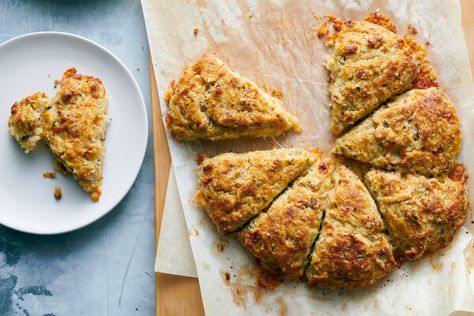 Gruyère and Black Pepper Scones Recipe - NYT Cooking Savoury Scones, Cheese Melt, Cozy Breakfast, Crispy Cheese, Scones Recipe, Flaky Salt, Bake Cheesecake, Victoria Sponge, Thanksgiving Side