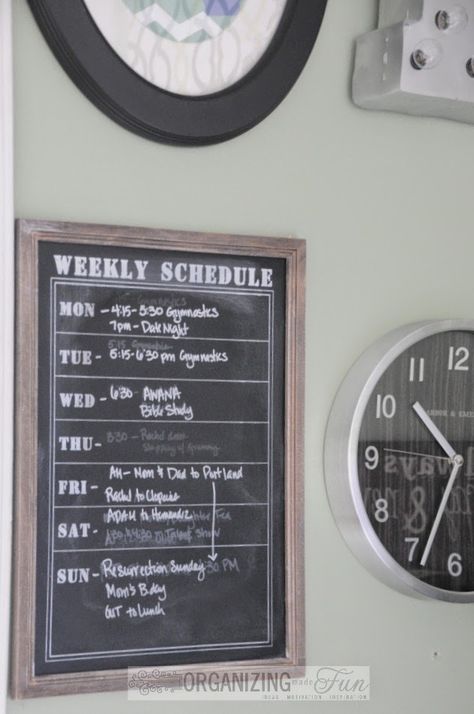 Operation Organization Family Command Center | 11 Magnolia Lane Chalkboard Schedule, Entry Organization, Dollar Tree Storage, Dog Boarding Kennels, Chalkboard Calendar, Family Command Center, Dresser Organization, Framed Chalkboard, Chalk It Up