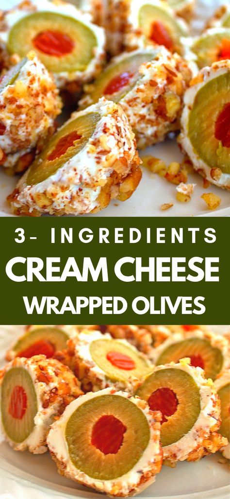 Olive Snack, Olive Appetizer, Cream Cheese Appetizer, Olive Recipes, Cheese Wrap, Best Appetizer Recipes, Cheese Appetizers, Cream Cheese Recipes, Best Appetizers