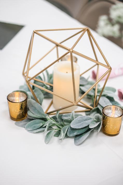 Sage Gold And White Birthday, Sage Green Vow Renewal, Wedding Colors White And Gold, Green Gold And White Decorations, Gold And Sage Wedding Decor, Sage And Gold Wedding Centerpieces, Green And Gold Wedding Shower Decor, Sage Green Decor Party, Sage Green And Gold Birthday Party