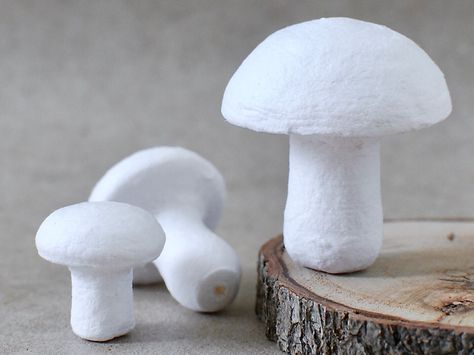 Styrofoam Mushrooms Diy, Fabric Mushrooms, Wire People, Mushroom Diy, Ball Craft, Mushroom Ornaments, Woolen Craft, Mushroom Crafts, Holiday Crafts Diy