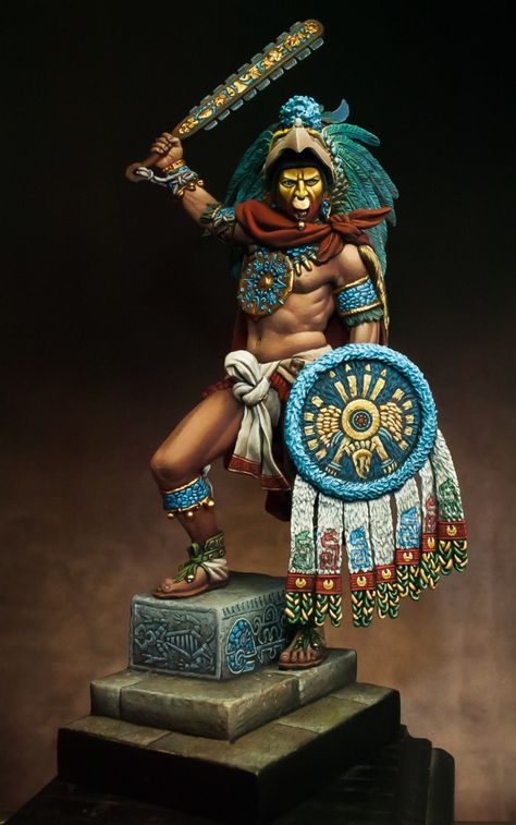 Aztec Costume, Aztec Emperor, Aztec Statues, Aztec Names, Aztec Goddess, Jaguar Warrior, Aztec Artwork, Mayan People, Aztec Tattoo Designs