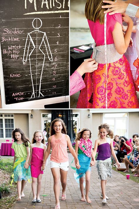 Girls Fashion Party (Creative Outfits & Runway Fun!) // Hostess with the Mostess® Project Runway Party, Fashion Show Birthday Party, Outfits Runway, Fashion Birthday Party, Model Party, Fashion Show Party, Fashion Birthday, Creative Outfits, 10th Birthday Party