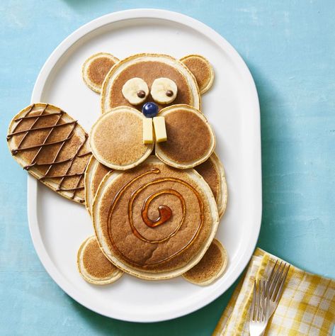 Fun Breakfast, Pancake Art, Family Brunch, Food Art For Kids, Kids Treat, Cute Snacks, Easy Food Art, Breakfast Idea, Brunch Ideas