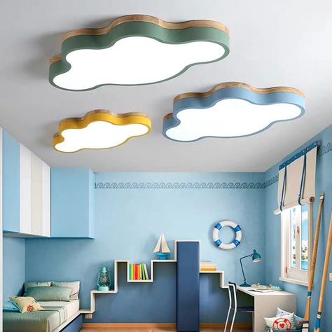 Cloud Ceiling, Daycare Room, Children's Library, Kids Bedroom Inspiration, Cloud Shapes, False Ceiling Design, Bedroom Ceiling Light, Lighting Guide, Modern Art Deco