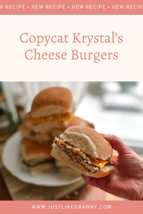 Krystal Sliders Recipes, Krystal Burger Recipe Copycat, Copycat Krystal Burgers, Homemade Krystal Burgers, Krystal Burgers Recipe Sliders, Krystal Sliders, Krystal Burgers, Krystal Restaurant, Krystal Burger