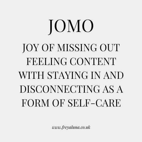 FOMO is so last year, darling! These days, I'm all about the JOMO. Who's with me? (and by "with me", I mean not actually physically with… Jomo Joy Of Missing Out Quotes, Great Qoutes, Wild Woman, Magic Words, Iphone Wallpaper, Feelings, Iphone, Quotes, Instagram