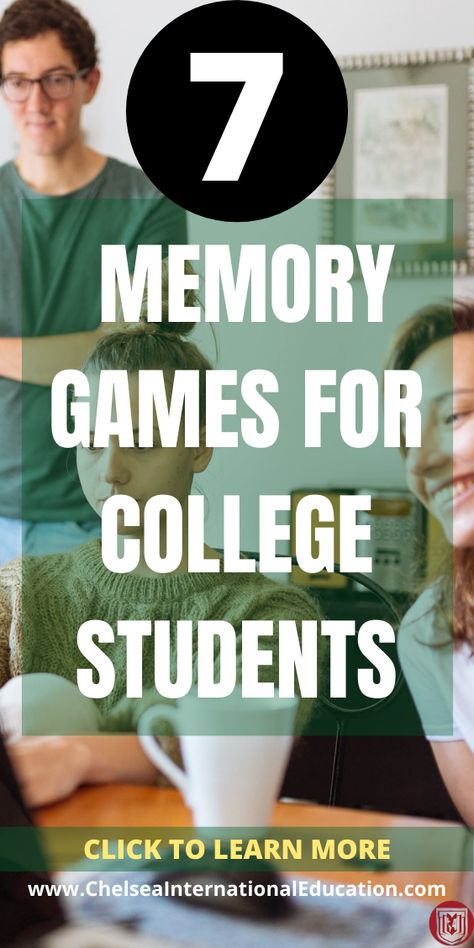 If you are looking for great memory games for college students, then look no further! In this post, we present to you 7 really fabulous memory games for college students that will help them to improve their retention abilities and, in turn, schooling and grades. These brain teasers and memory games can be used to help prepare for final exams and as general study enhancements. #brainteaser #memorygames #collegestudents #finalexamstudytips Study Games College, Games For College Students, Memorization Games, Memory Strategies, Graduate Photography, Phonics Reading Passages, Student Games, High School Reading, University Graduate