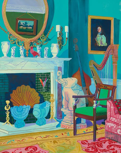 The Lush Paintings of Andy Dixon Explore Wealth, Art | Hi-Fructose Magazine Andy Dixon, Arte Sketchbook, Henri Matisse, Pics Art, Interior Art, 그림 그리기, Painting Inspiration, 3d Art, Aesthetic Art