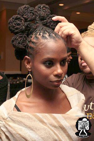 Getting Funky with it! You can get really artistic and creative with it! Elegant Loc Updo Styles Black Women, Beautiful Black Hair, Hair Locks, Dreadlock Styles, Dreads Styles, African American Hairstyles, Dreadlock Hairstyles, Loc Styles, Black Natural Hairstyles