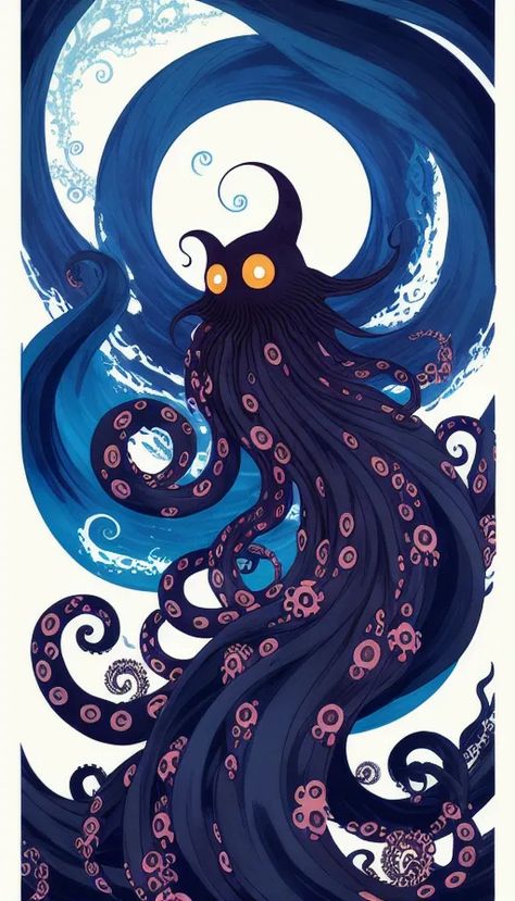 Octopus Monster Art, Kraken Character Design, Octopus Oc Male, Tentacle Monster Creature, Octopus Person, Octopus Character Design, Octopus Oc, Squid Monster, Octopus Character