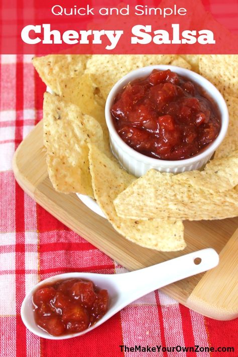 Cherry Salsa Recipe Canning, Cherry Salsa Recipe, Canned Salsa Recipes, Cherry Salsa, Easy Homemade Salsa, Tomato Salsa Recipe, Easy Salsa Recipe, Boys Food, Canning 101