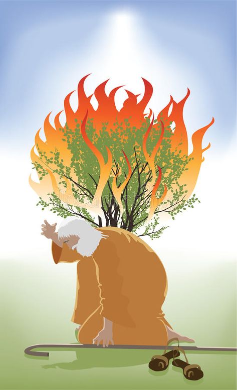 Moses and the Burning Bush. Moses Bent Down infront of the Burning Bush as God S , #Sponsored, #Bush, #Burning, #Moses, #Bent, #Speaks #ad Burning Bible, Burning Bush Moses, Moses Burning Bush, Moses And The Burning Bush, The Burning Bush, Christian Typography, God Speaks, Burning Bush, Christmas Play