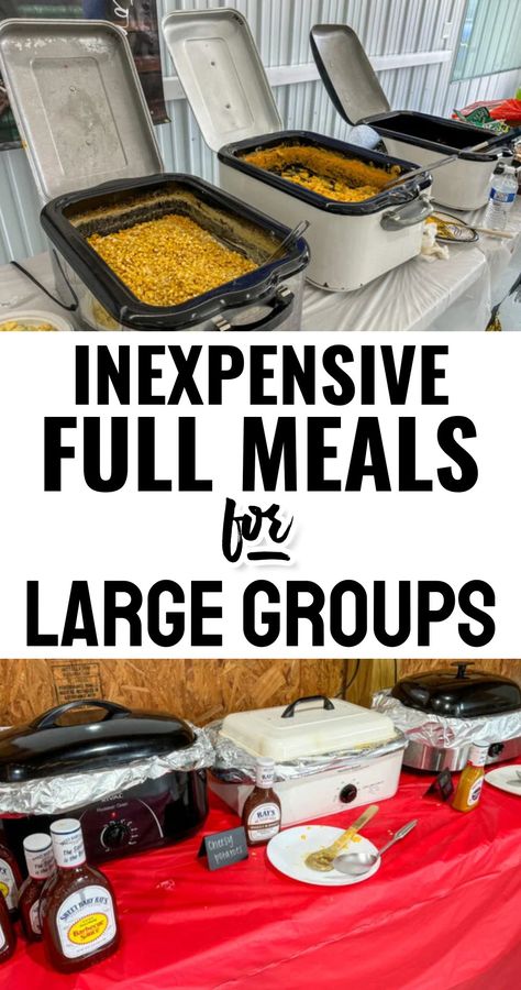 Inexpensive Full Meals For Large Groups - Food For A Crowd Meals To Make For Large Groups, Easy Large Group Meals, Potluck Lunch Ideas, Make Ahead Lunch Ideas, Meals For Large Groups, Large Party Food, Crowd Meals, Make Ahead Lunch, Crowd Food