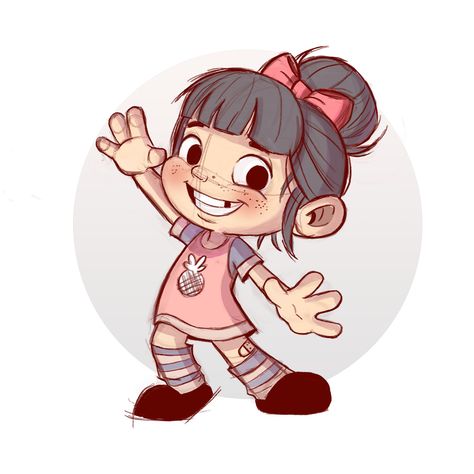 Illustration Art Kids, Happy Cartoon, Character Design Sketches, Book Illustration Art, Cartoon Sketches, Chibi Drawings, Kid Character, Cartoon Girl, Happy Girl