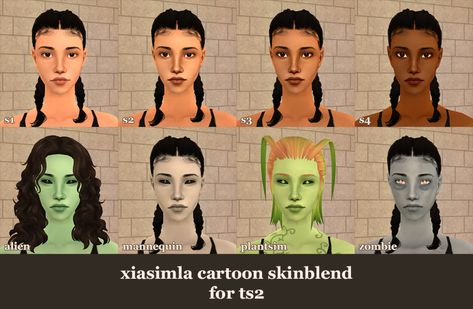 Cartoon Skinblend Default Replacements for TS2 Sims 2 Skin Default, Ts2 Mods, Cartoon Filter, Prequel App, Lip Blending, Sims 2 Hair, Eye Texture, Ts2 Cc, Cc Mods