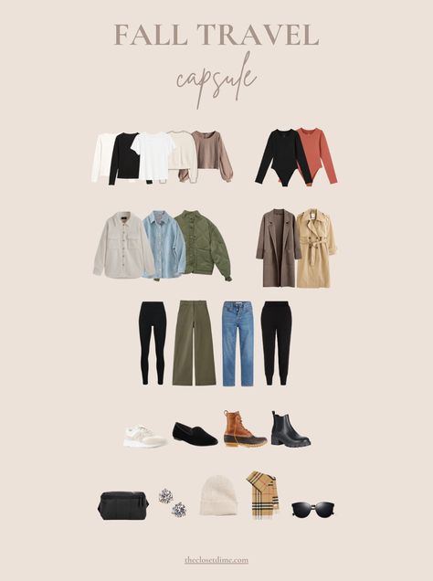 The Easiest Fall Travel Capsule This Season – The Closet Dime Boston Packing List Fall, Fall Europe Travel Outfits, California Fall Outfits, Travel Outfits Women, Chicago Outfit, Europe Travel Outfits, Autumn Weekend, 2024 Outfits, Fashion Capsule Wardrobe