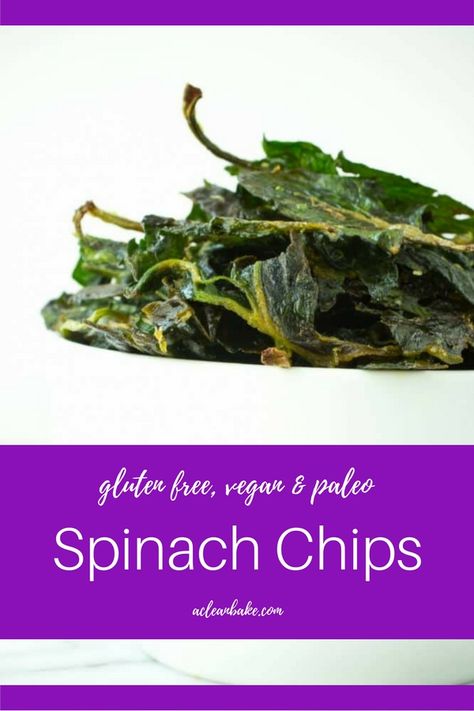 Spinach Chips with Sea Salt and Lime #healthysnack #glutenfree #glutenfreesnack #paleo #paleosnack #paleorecipe #vegan #vegansnack #veganrecipe #lowcarb #lowcarbsnack #lowcarbrecipe #veggiechips Spinach Snacks Healthy, Kake Chips Baked, Spinach Chips Baked Crispy, Spinach Chips Air Fryer, Spinach Chips Baked, Broccoli Chips Baked, Healthy Alternatives To Chips, Homemade Salt And Vinegar Chips, Spinach Snacks