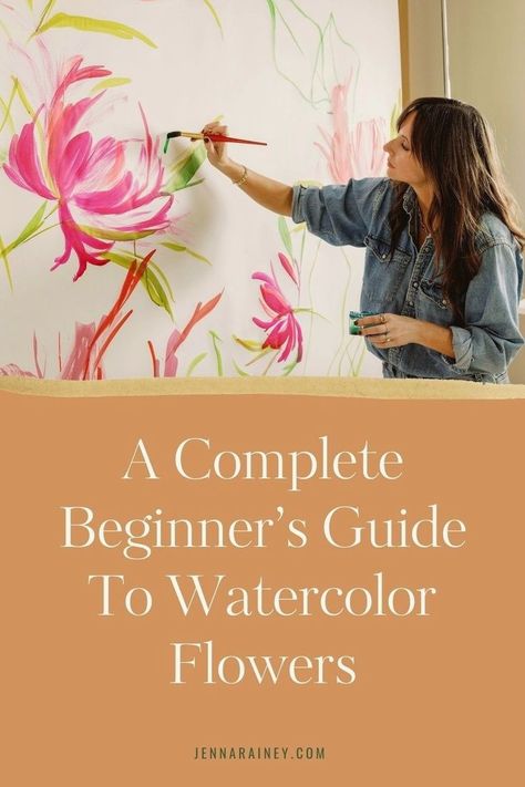 Learn how to paint watercolor flowers with our beginner-friendly guide. Whether you're looking to decorate your home, add to your art portfolio, or gift a handmade watercolor flower painting, these lessons are a great starting point for anyone new to watercolor. Floral Fabric Painting, Easy Floral Painting, Paint Watercolor Flowers, Painting Polymer Clay, Watercolor Flower Painting, Watercolor For Beginners, Fabric Painting Ideas, Delphinium Flowers, Art Creative Ideas