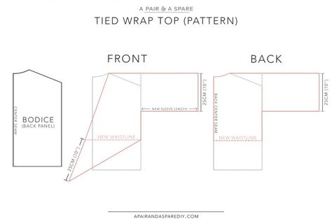 Linen Wrap Top Pattern, Wrap Shirt Pattern, Wrap Top Diy, Tie Front Top Pattern, Wrap Top Sewing Pattern, Clothing Tutorial, Wrap Top Pattern, Linen Wrap Top, Diy Fashion Trends