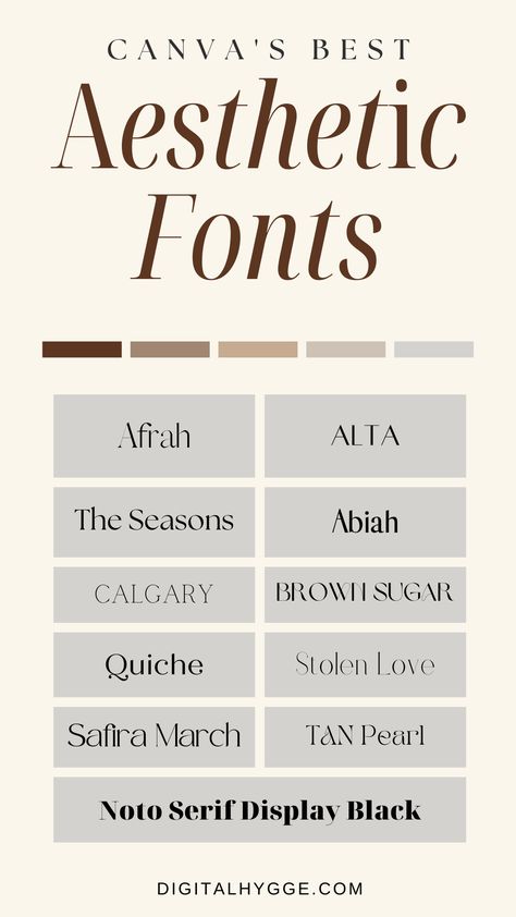 Top Aesthetic Fonts on Canva Best Fonts For Instagram Posts, Dark Academia Canva Fonts, Trendy Adobe Fonts, Canva Minimalist Font, Aesthetic Fonts On Canva, Canva Logo Design, Instagram Post Design Ideas, Aesthetic Logo Design, Canva Project