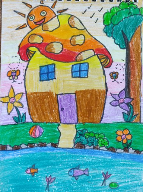 Nursery Drawings, Kids Painting, New Year's Crafts, Art Drawings For Kids, Painting For Kids, Oil Pastel, Art Room, Crayon, Art Drawings