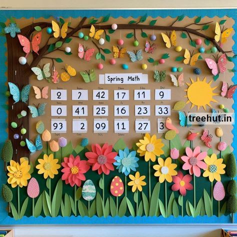 Spring Bulletin Board Ideas, School Bulletin Board Ideas School Board Decorations Ideas, School Boards Decorations, Classroom Decoration For Kids, Spring Board Ideas For School, September Board Ideas, Decoration Ideas For School Board, Bulletin Board Ideas Back To School, Boards Ideas For School, Garden Bulletin Board Ideas