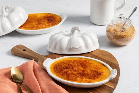 Pumpkin Creme Brulee, Pumpkin Puree Recipes, Cherry Clafoutis, Brulee Recipe, Creme Brulee Recipe, Tart Filling, French Dessert, Pumpkin Butter, French Desserts