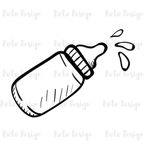 Bottle Silhouette, Bottle Png, Bottle Drawing, Bottle Images, Black And White Baby, Baby Bottle, Png Vector, Milk Bottle, Silhouette Cut