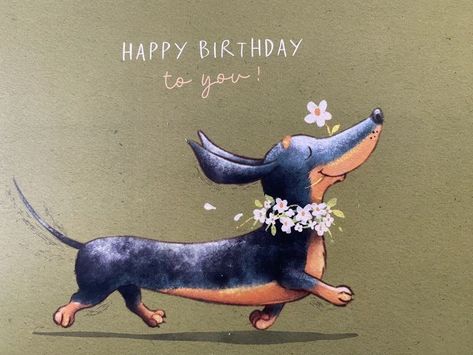 Dachshund Birthday Cards, Happy Birthday With Dogs, Happy Birthday Dogs, Happy Birthday Dachshund, Dachshund Birthday, Happy Birthday Illustration, Birthday Wishes Pics, Funny Happy Birthday Wishes, Happy Birthday Dog