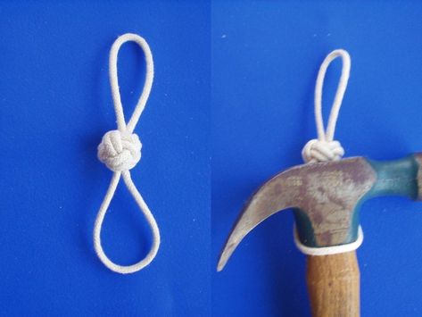 Knot Tying Tutorial, Quick Release Knot, Cord Projects, Paracord Bracelet Instructions, Outdoor Skills, Diy Lanyard, Knots Guide, Hammer Tool, Overhand Knot