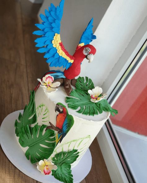 Parrot Cake Design Images (Parrot Birthday Cake Ideas) Parrot Birthday Party Ideas, Parrot Cake Ideas, Parrot Birthday Cake, Amazon Cake, Parrot Cake, Cake Design Images, Ninth Birthday, Parrot Flying, Bird Birthday Parties