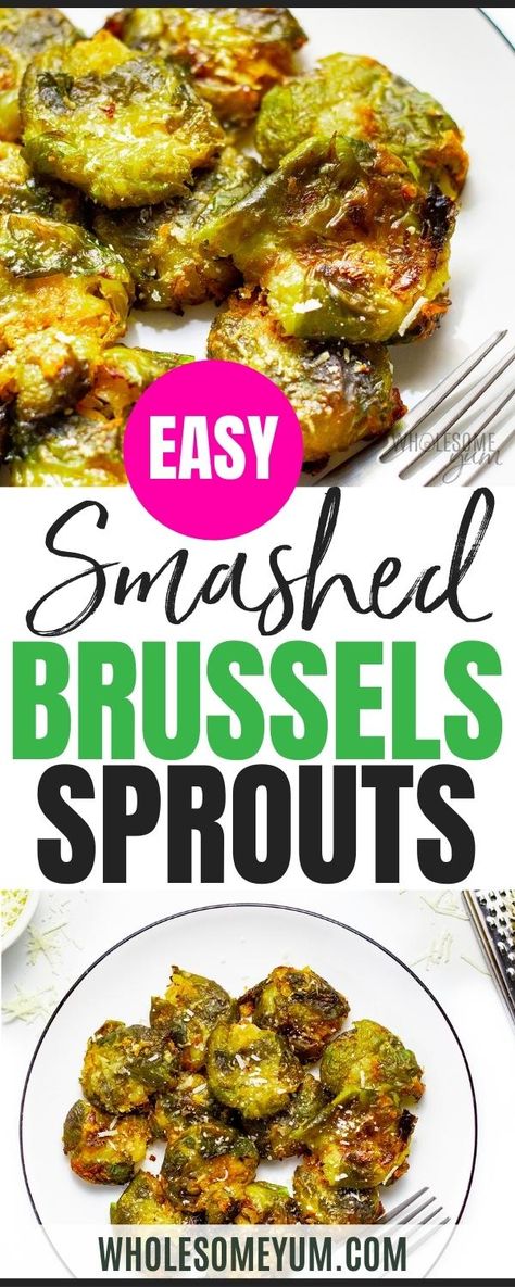 Smashed Brussel Sprouts, Smashed Brussels Sprouts, Brussel Sprouts Recipes Easy, Keto Veggies, Keto Vegetables, Carb Sides, Crispy Brussel Sprouts, Mary Berg, Brussel Sprout Recipes Roasted