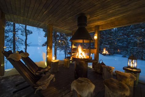 #Cozy winter retreat in Finland Winter Chalet, Cabin Aesthetic, Winter Cabin, Summer Cottage, Cabin In The Woods, Holiday Villa, Cabin Life, Luxury Holidays, Cozy Place