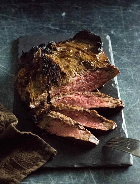 Broiled flank steak. Broil Flank Steak, Bbq Beef Short Ribs, Wine Marinade, Ribs Seasoning, New York Strip Steak, Strip Steak Recipe, Bbq Baby Back Ribs, Steak In Oven, Beef Short Rib Recipes