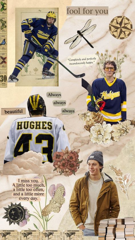 Hockey Collage Wallpaper, Luke Hughes Wallpaper, Luke Hughes, Hockey Halloween, Biker Guys, Michigan Hockey, Hughes Brothers, Jack Hughes, Hot Biker Guys