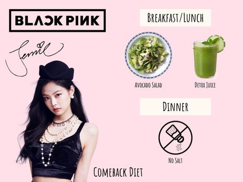 I have created a meal plan of the foods Jennie from Blackpink has stated to eat before a comeback! Jennie Diet, Model Diet Meal Plan, Iu Diet, Kpop Workout, Korean Diet, Diet Diary, Motivasi Diet, Model Diet, Resep Diet